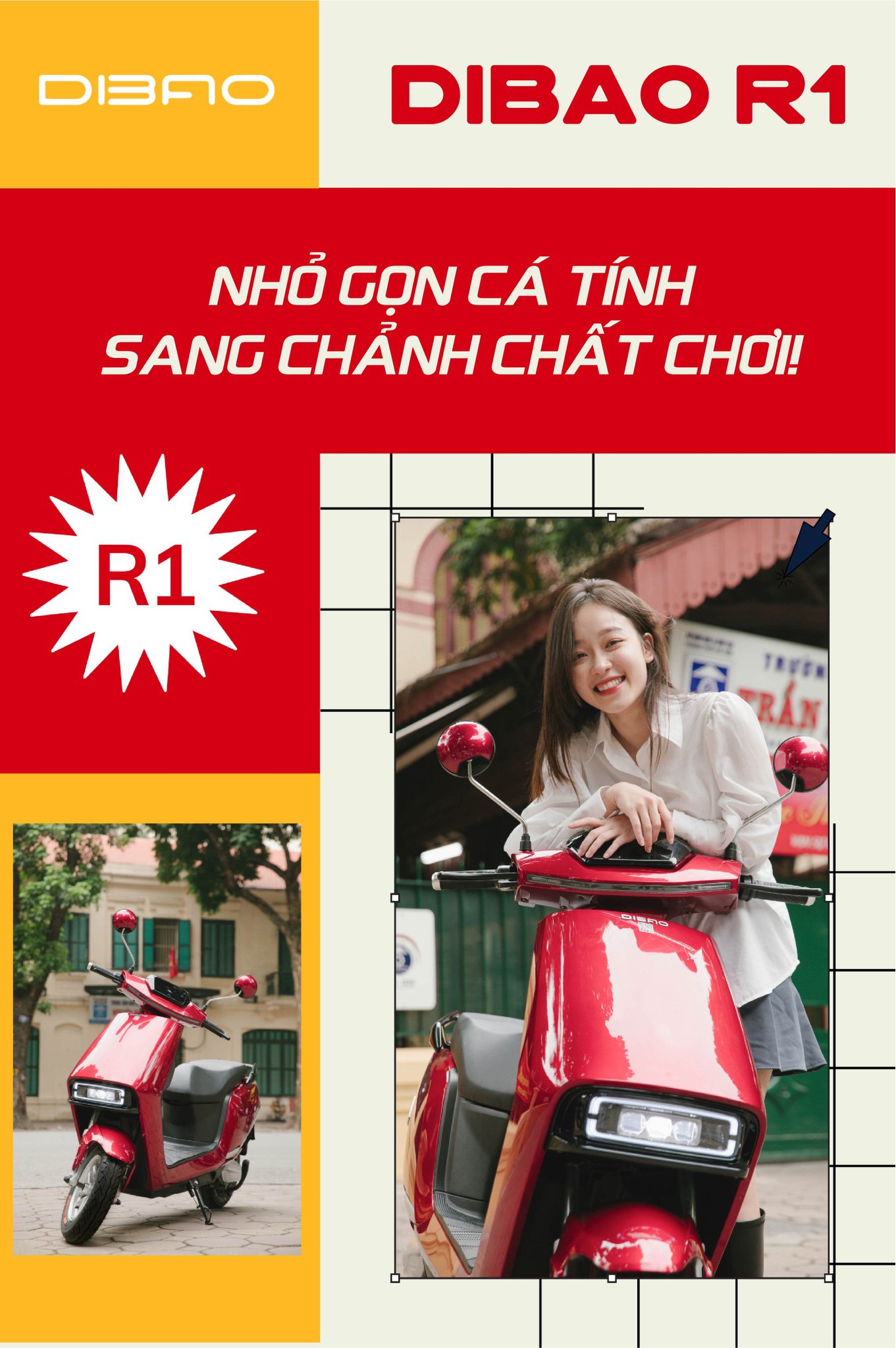 Xe Máy Điện Dibao R1: Phanh đĩa kép, bứt phá mọi giới hạn